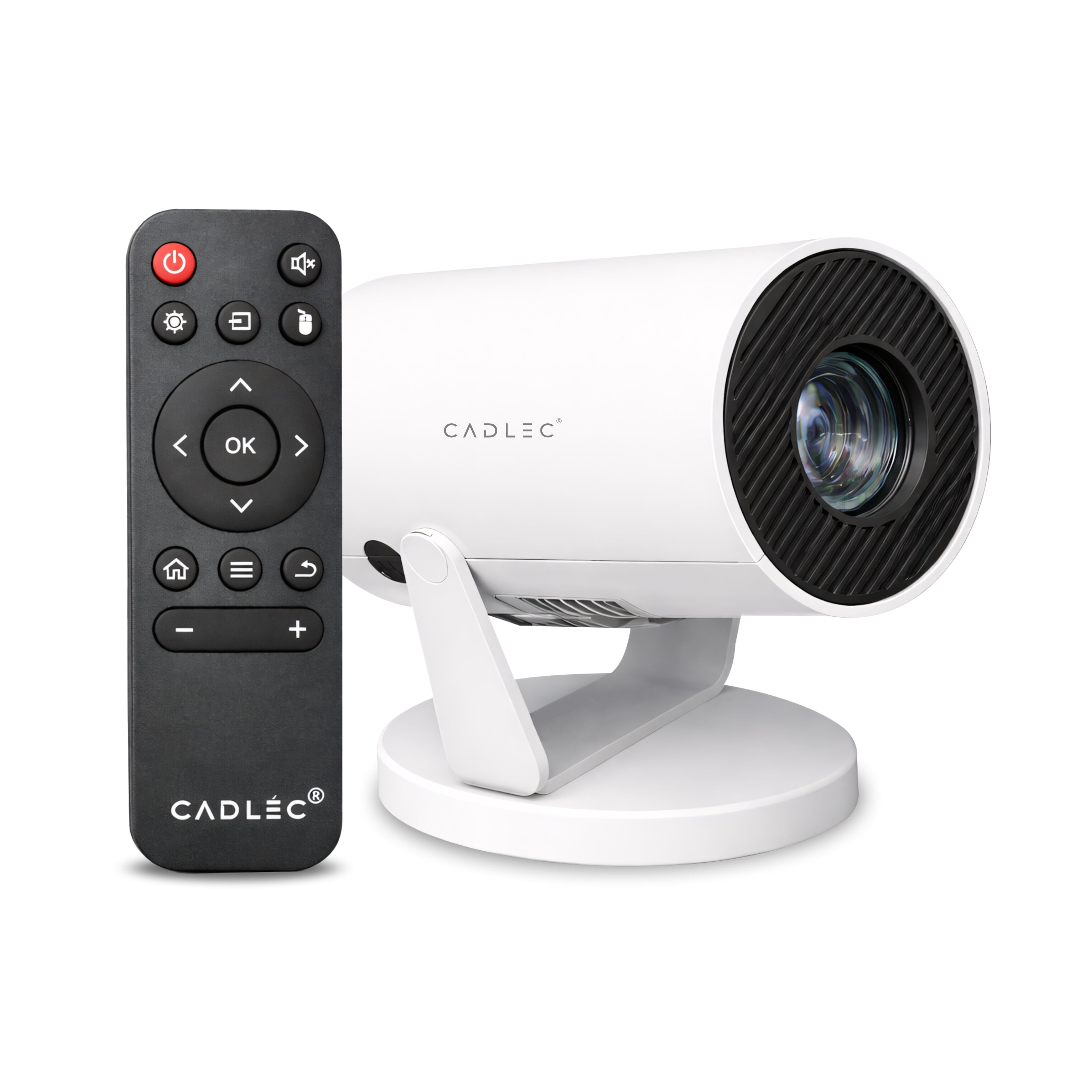 Cadlec LiteBeam X1 Smart 4K LED Projector | Android 13, 720p, 408 Lumens, 1500:1 Contrast, Manual Focus/Automatic Keystone, OTT Apps, 1-Year Replacement Warranty (White)