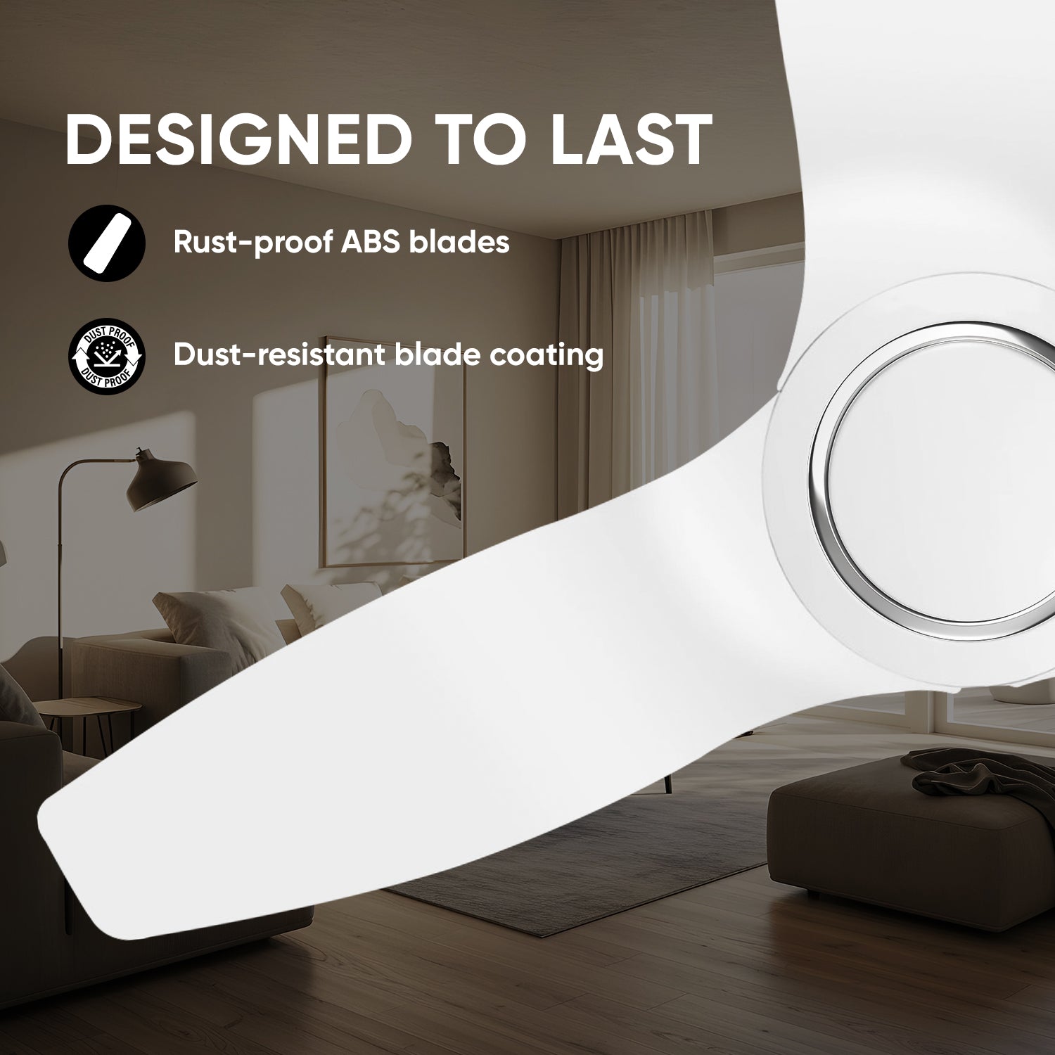 CADLEC ThunderX 1200mm BLDC Ceiling Fan with Remote Control | BEE 5 star Rated Energy Efficient Ceiling Fan | High Air Delivery | 5 Year Warranty (White)