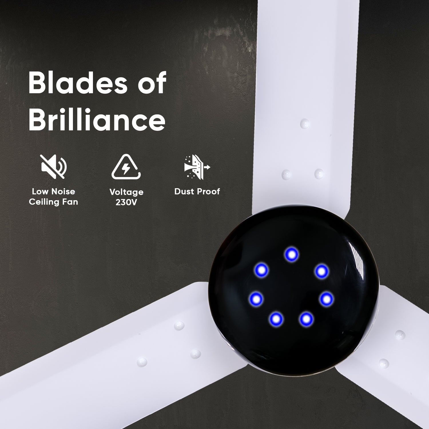 CADLEC Grevity 1200mm/48 inch BLDC Ceiling Fan | BEE Star Rated Energy Efficient | Ultra High Speed Motor | Perfect for Home, Living Rooms & Bedrooms | 5-Year Warranty | White-Pack of 1