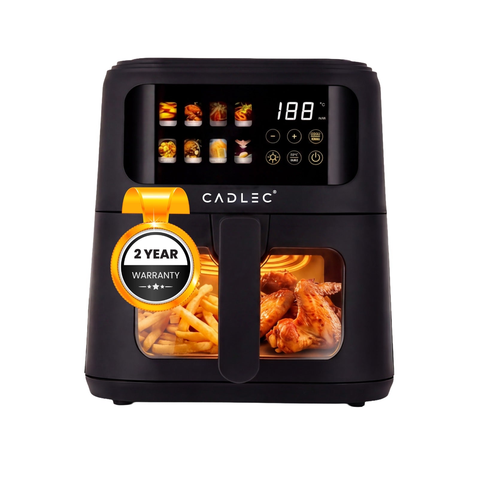 Cadlec SmartFry Air Fryer, 360° High Speed Air Circulation Technology 1400 W with Non-Stick 5L Basket - Black